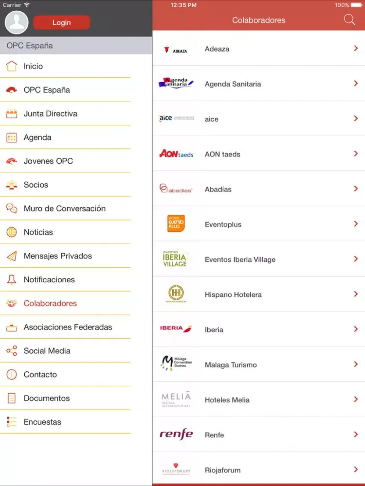 OPC España iPad  Ekran Görüntüleri