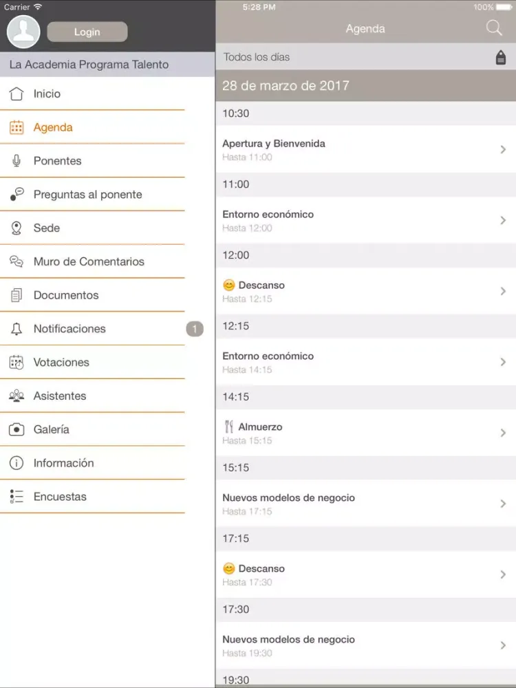 La Academia Programa Talento iPad  Screenshots