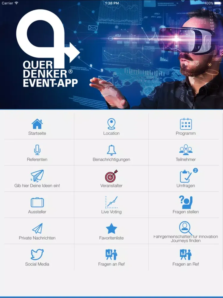 Querdenker Event-App iPad  Screenshots