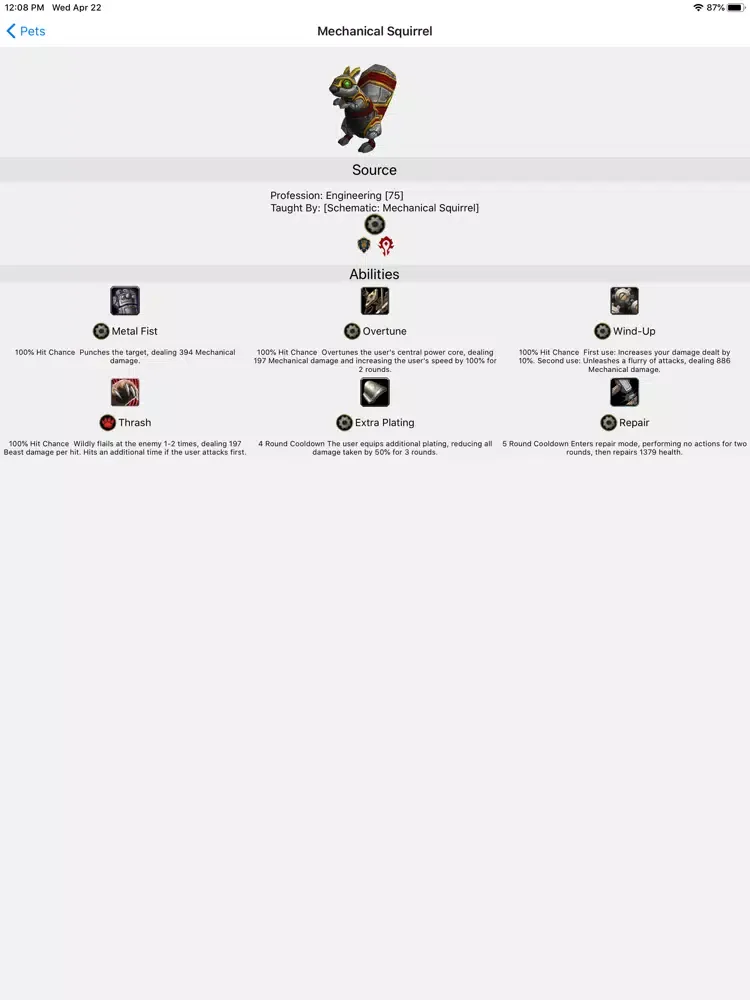 Pets of Azeroth iPad  Ekran Görüntüleri