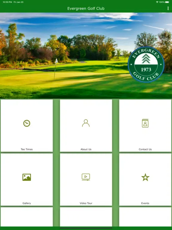 Evergreen Golf Club App iPad 应用截图