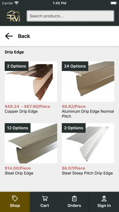 Ảnh chụp màn hình của Flat Rate Metal