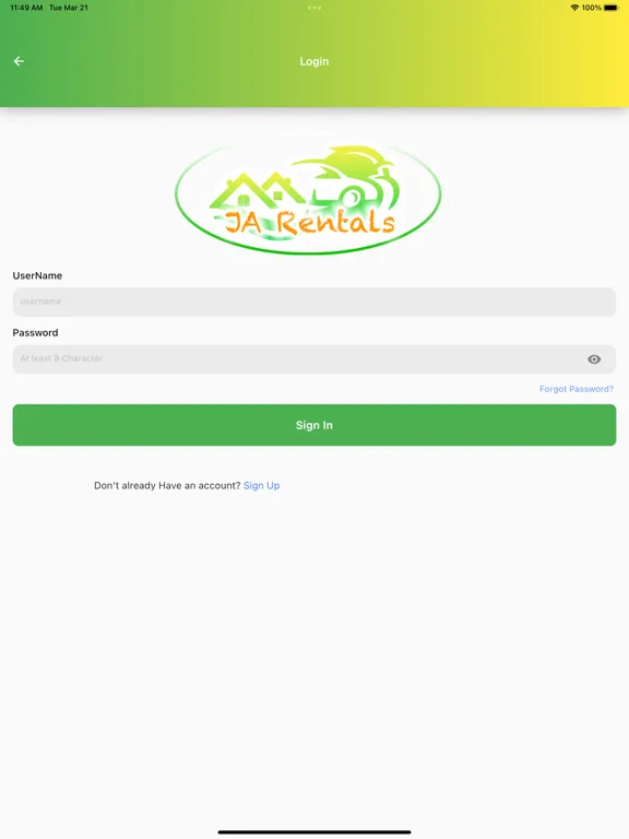 Ja Rentals iPad  Screenshots
