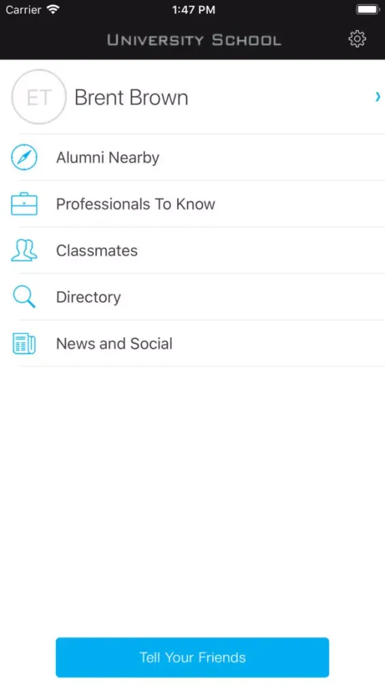Ảnh chụp màn hình của US Alumni Mobile App