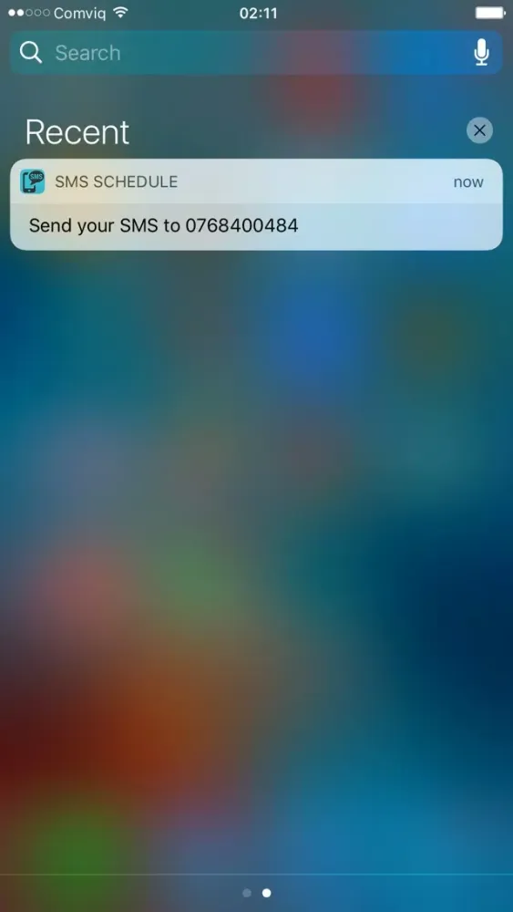 SMS scheduler - send sms on any given day & time Screenshots