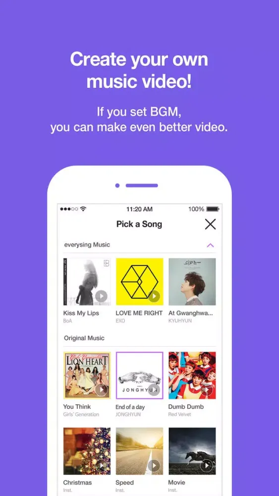 Capturas de tela do everyshot: Create your own 18sec Music Video
