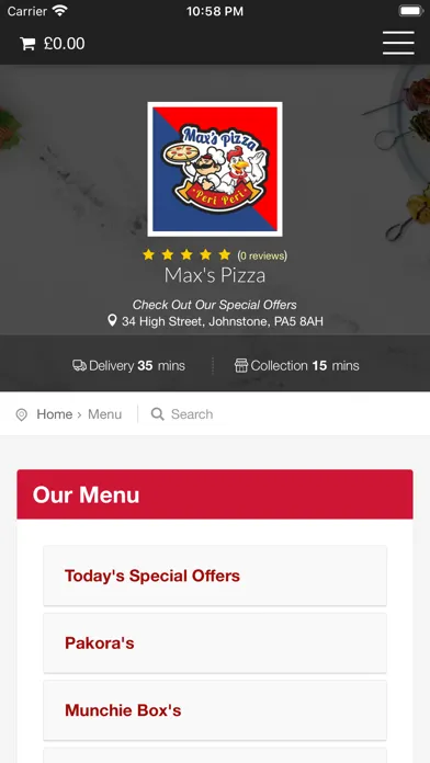Zrzuty ekranu Max's Pizza Peri Peri