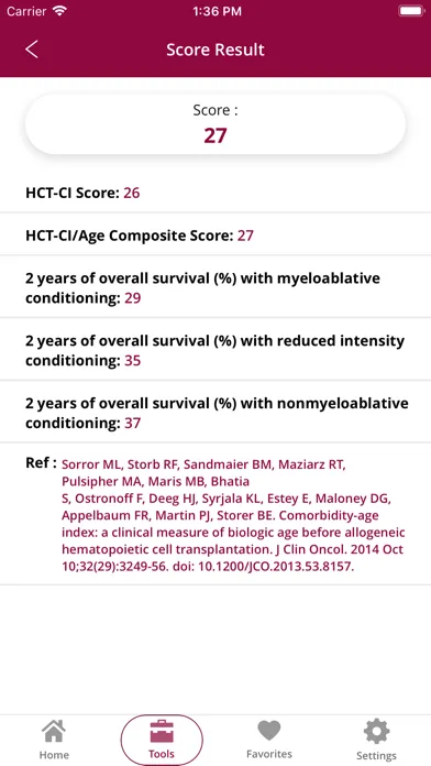 Capturas de tela do Hematology app