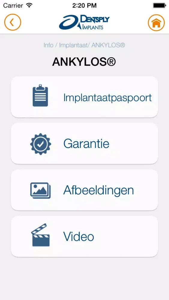 Capturas de pantalla de DENTSPLY Implants