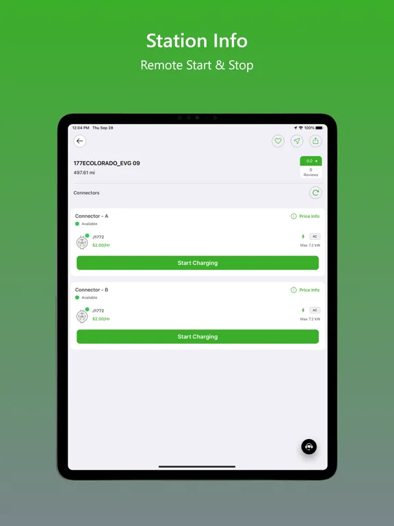 Greenspeed EV Charging iPad  Screenshots