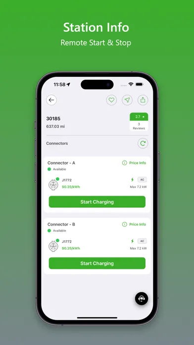Greenspeed EV Charging Screenshots
