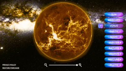 Ảnh chụp màn hình của Solar System Planets: 3D Space