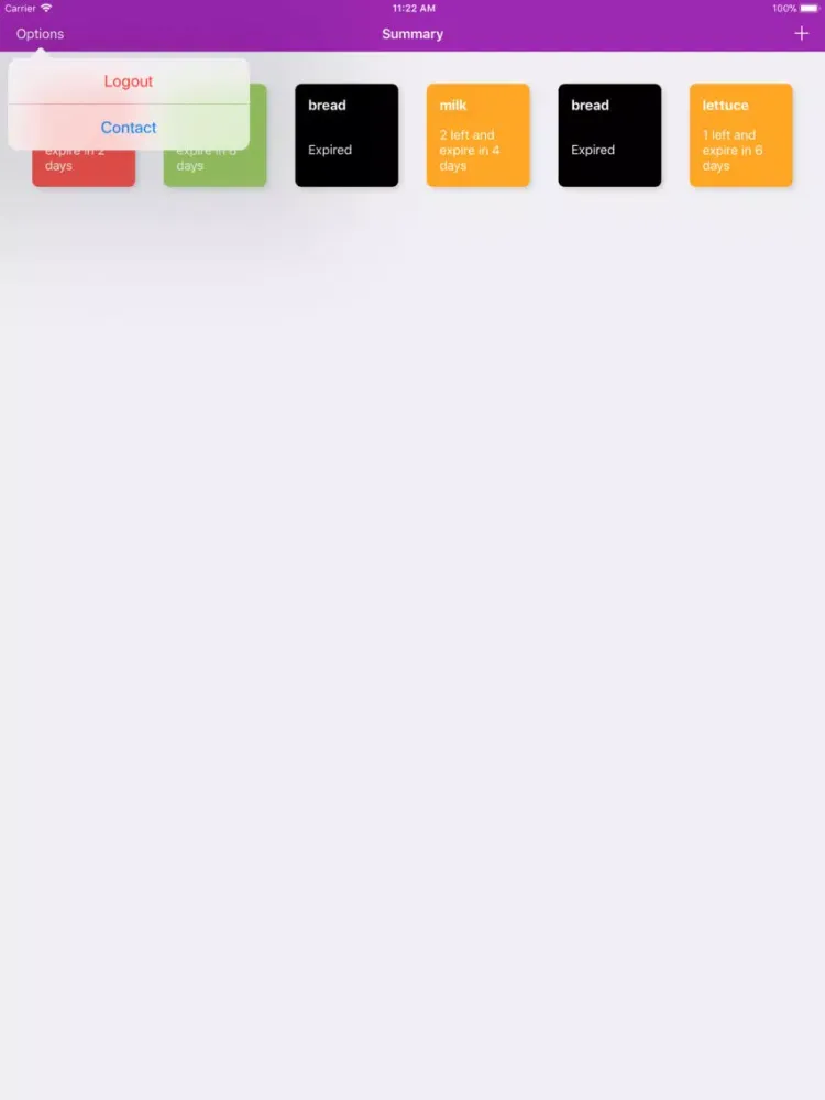 Скриншоты Fridge Track iPad 