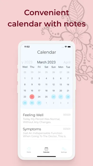 Tangkapan skrin Period tracker : My Calendar