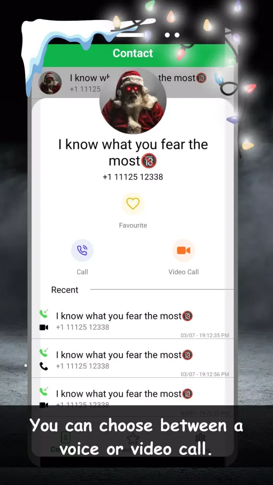 evil santa claus video call 스크린샷