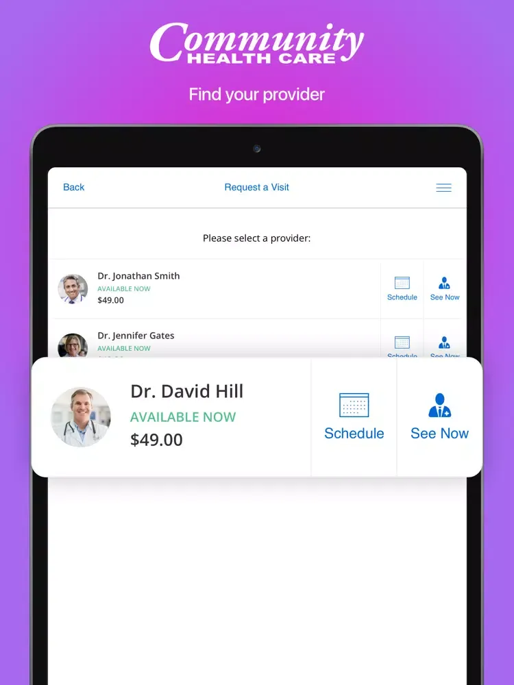 Community Health Care Telemed iPad  স্ক্রিনশট