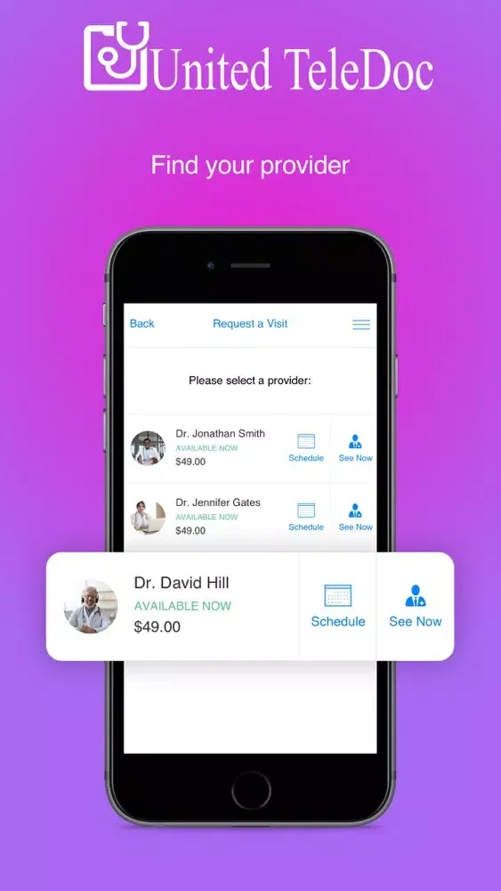 United TeleDoc سکرین شاٹس