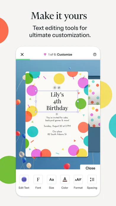 Tangkapan layar Evite: Party Invitation Maker