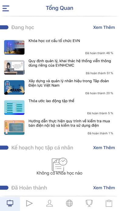 EVN E-Learning Screenshots