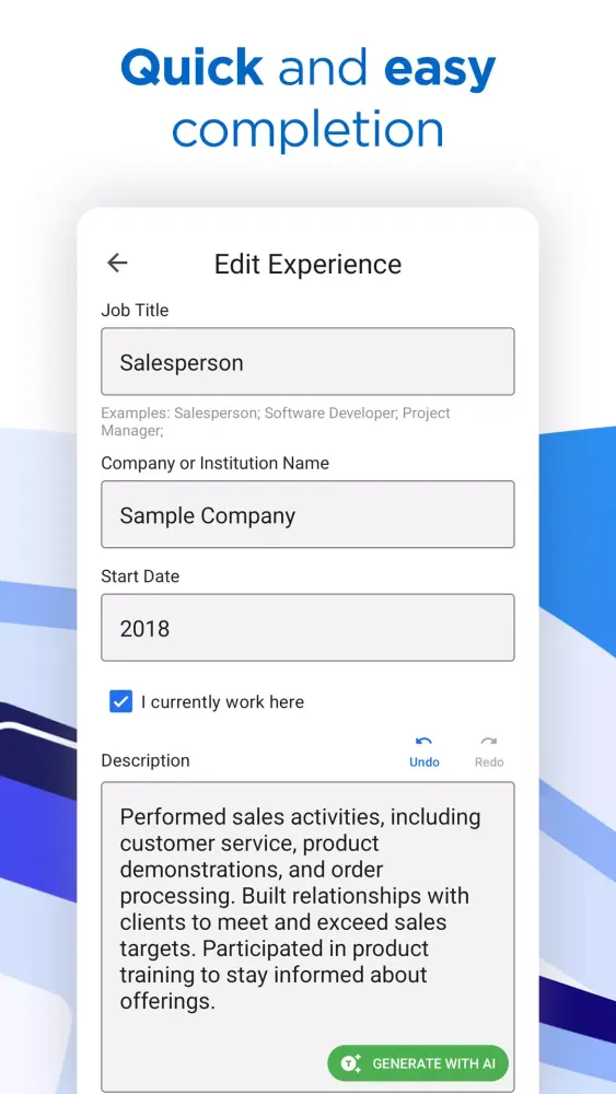 AI Resume Builder CV Maker PDF Screenshots
