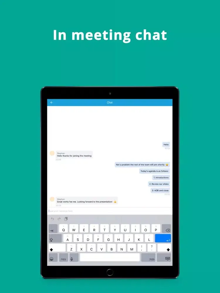 eVoice Meet Video Conferencing iPad  Screenshots