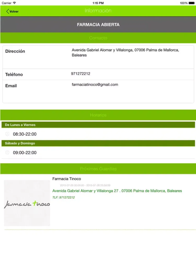Farmacia Tinoco iPad  Screenshots