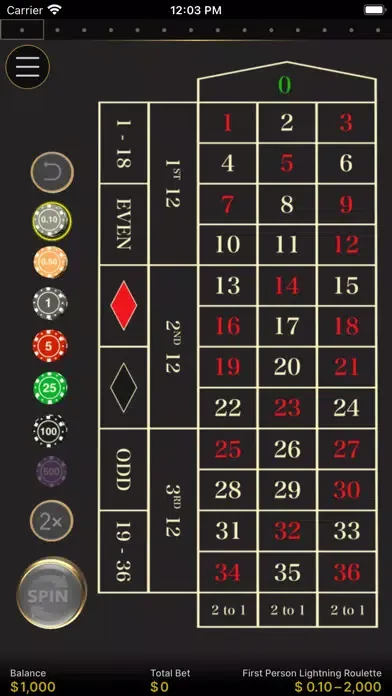 Zrzuty ekranu Lightning Roulette