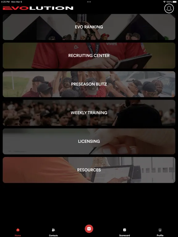 Ảnh chụp màn hình của Evolution Recruiting iPad 