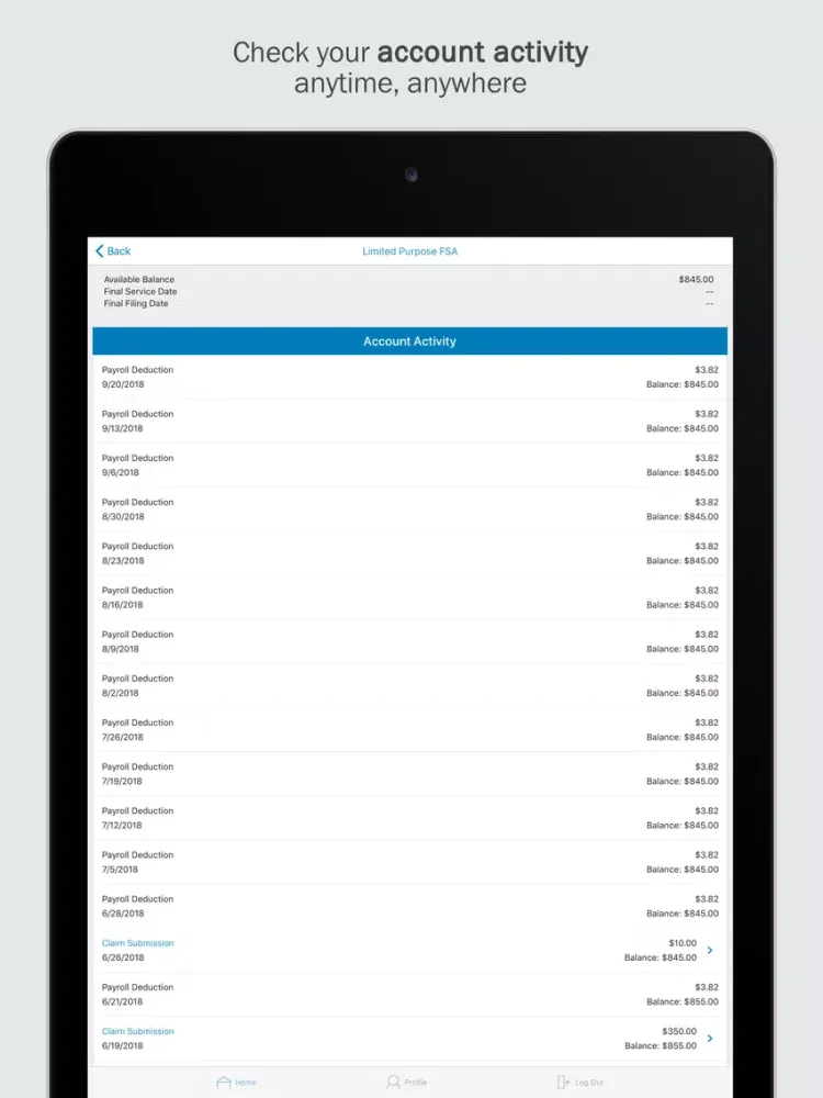 Automated Benefit Svcs FSA iPad  স্ক্রিনশট