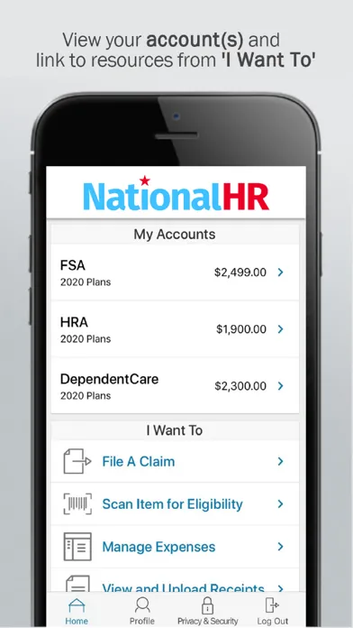Captures d'écran de NationalHR HSA HRA FSA Mobile