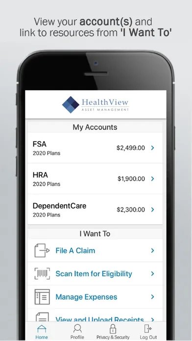 ภาพหน้าจอของ HealthView HSA