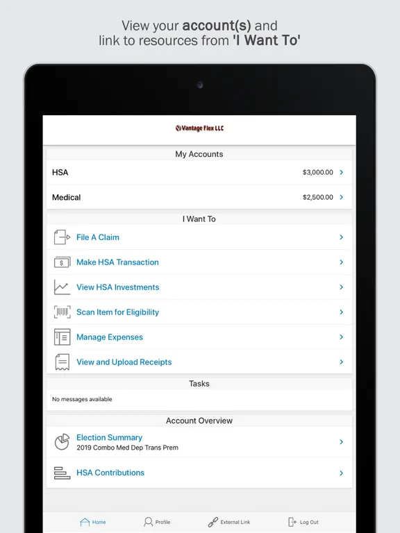 Скриншоты Vantage Flex Benefits iPad 