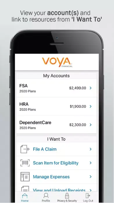 Voya Health Accounts سکرین شاٹس