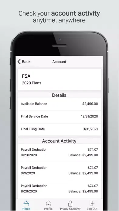 Voya Health Accounts سکرین شاٹس