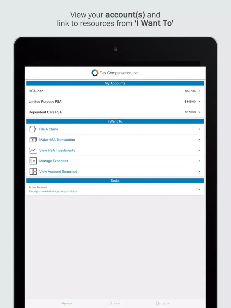 Flex Compensation, Inc. iPad  Screenshots