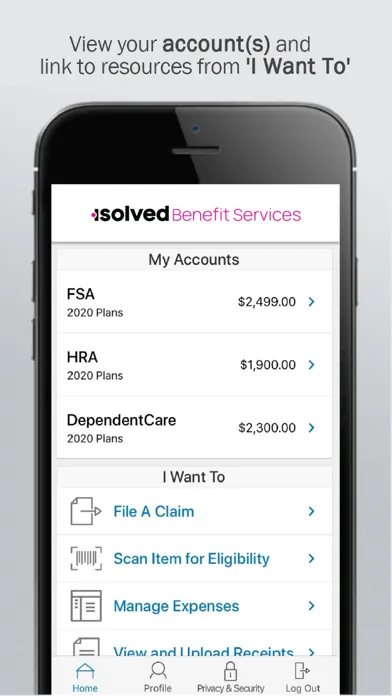 Capturas de tela do isolved Benefit Services iFlex