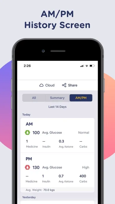 Blood Sugar Tracking Glucobyte স্ক্রিনশট