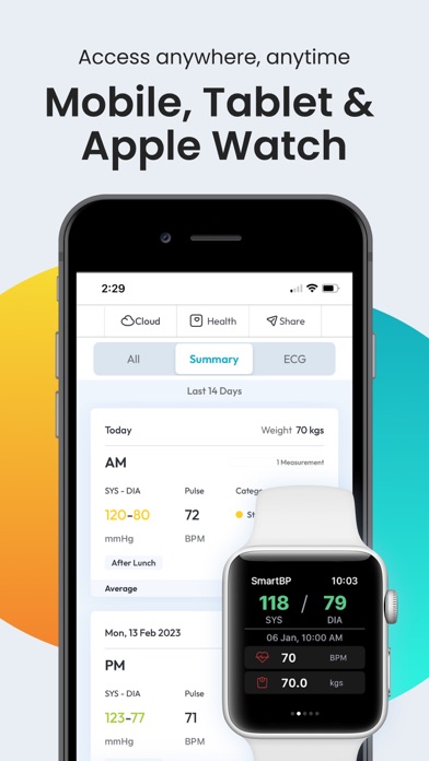 Скриншоты Blood Pressure App SmartBP