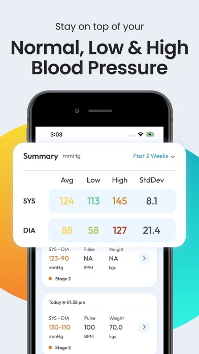 Blood Pressure App SmartBP Screenshots