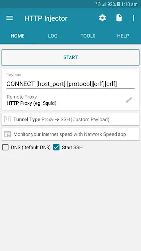 Capturas de pantalla de HTTP Injector Lite (SSH/Proxy)