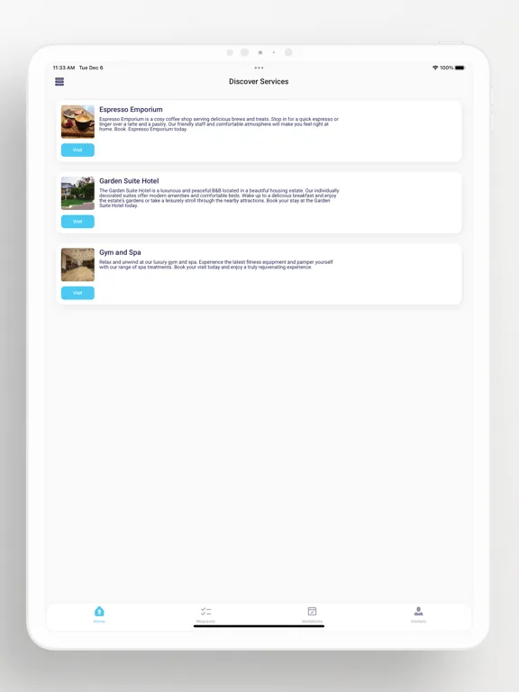 Ảnh chụp màn hình của EvTrack Visitor Management iPad 