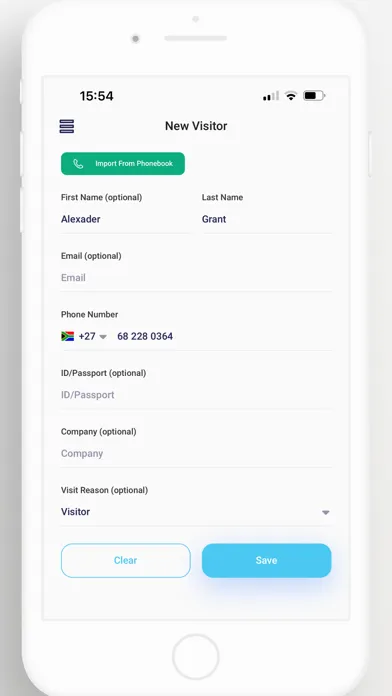 Ảnh chụp màn hình của EvTrack Visitor Management