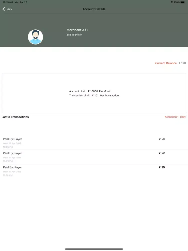 eWallet Merchant iPad 應用截圖
