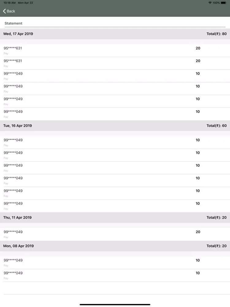 eWallet Merchant iPad 應用截圖
