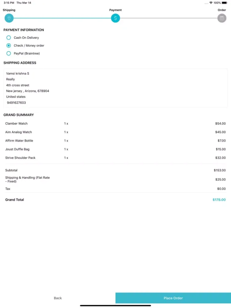 Tangkapan skrin Native Mobile app for Magento2 iPad 
