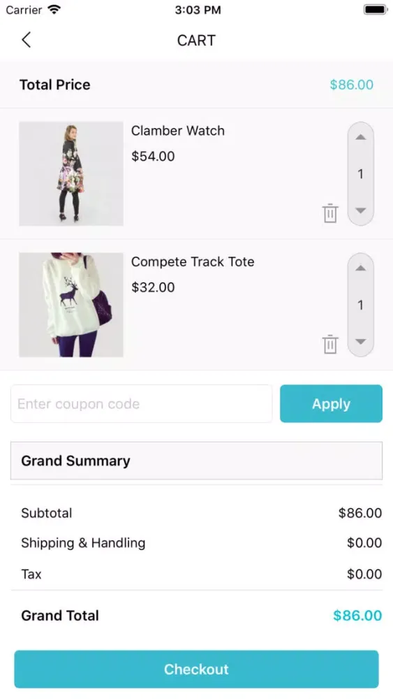 Tangkapan skrin Native Mobile app for Magento2