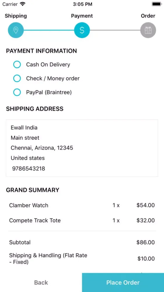 Tangkapan skrin Native Mobile app for Magento2
