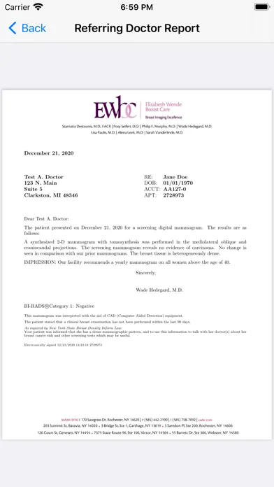EWBC Patient Connect স্ক্রিনশট