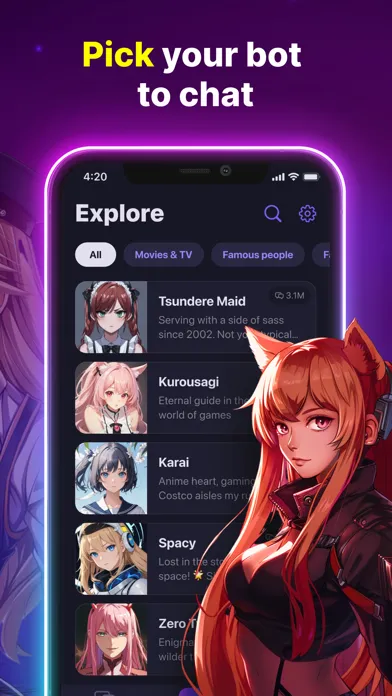 ภาพหน้าจอของ Botify AI: Create. Chat. Bot.
