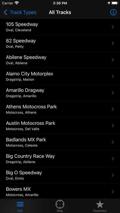 Tangkapan layar Texas Race Tracks